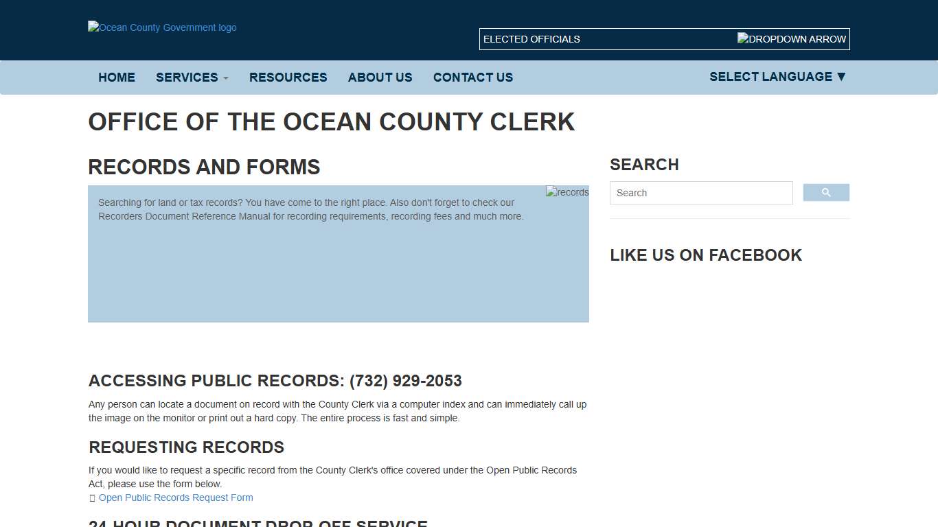 Records and Forms Office of the Ocean County Clerk